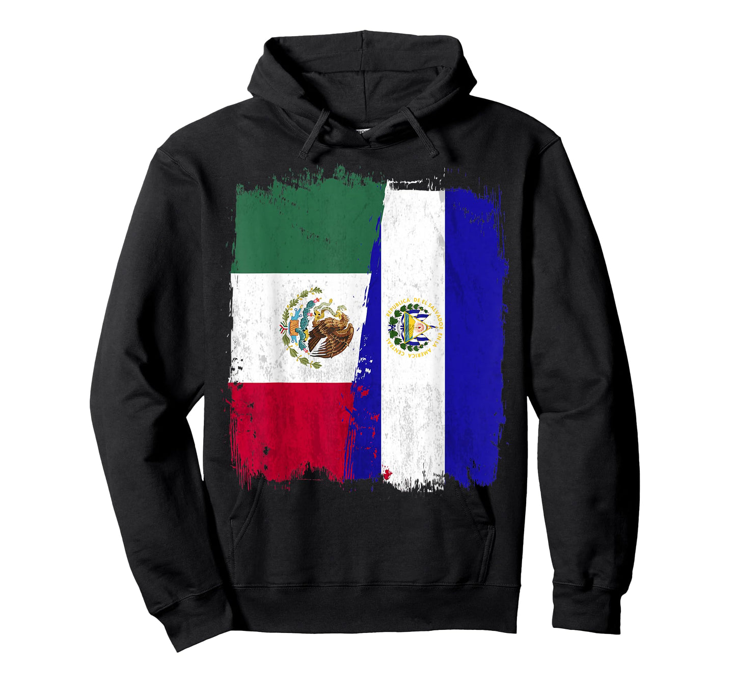 Mexican El Salvador Flag Half Mexican El Salvadoria Flag T-Shirt