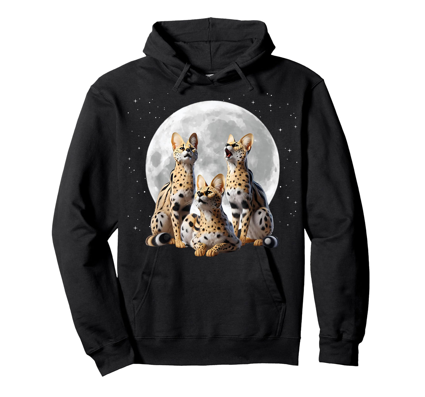 Serval Cats Howling At The Moon, Funny Serval T-Shirt
