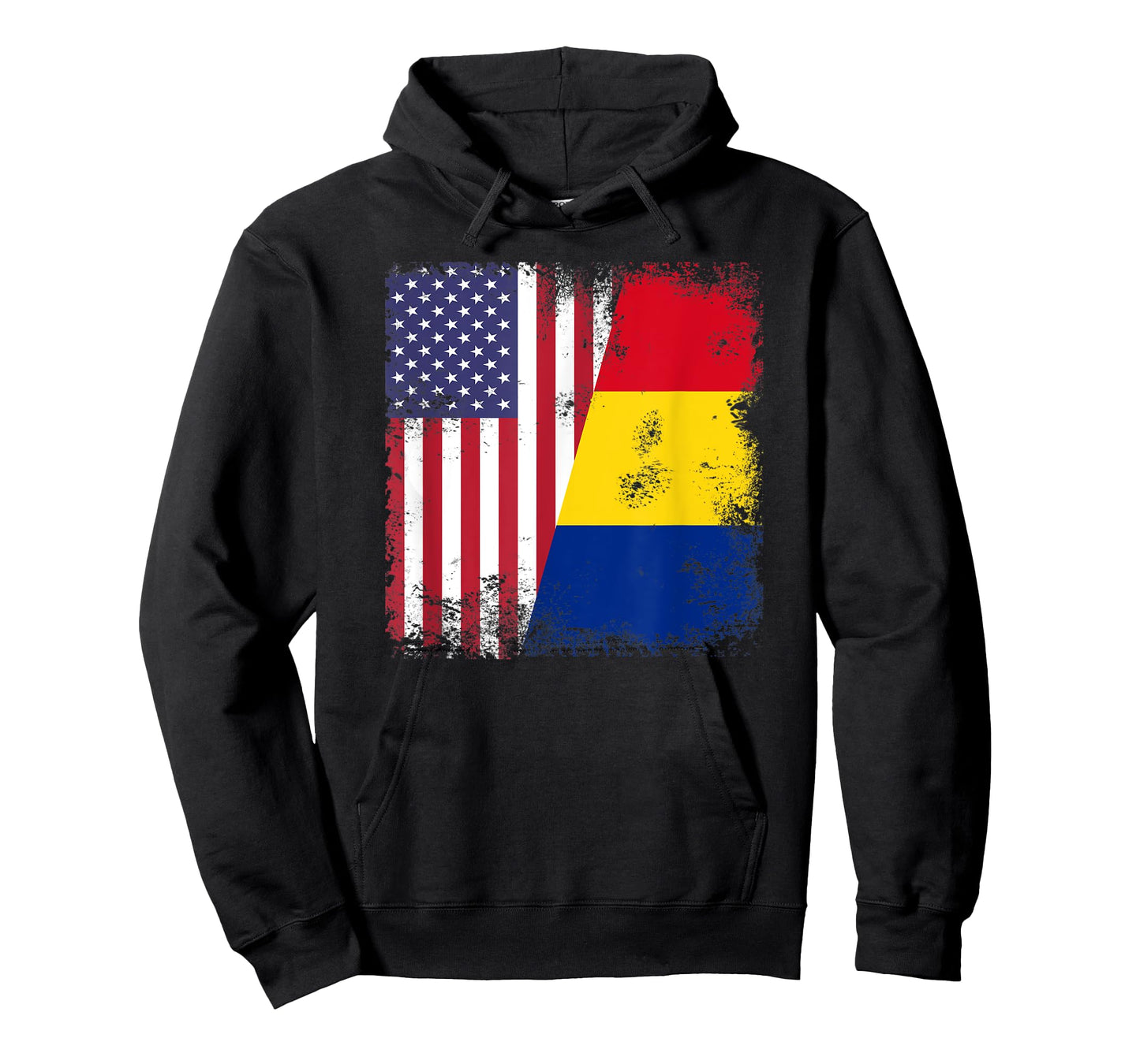 Half Romanian Flag | Vintage Romania USA Gift T-Shirt