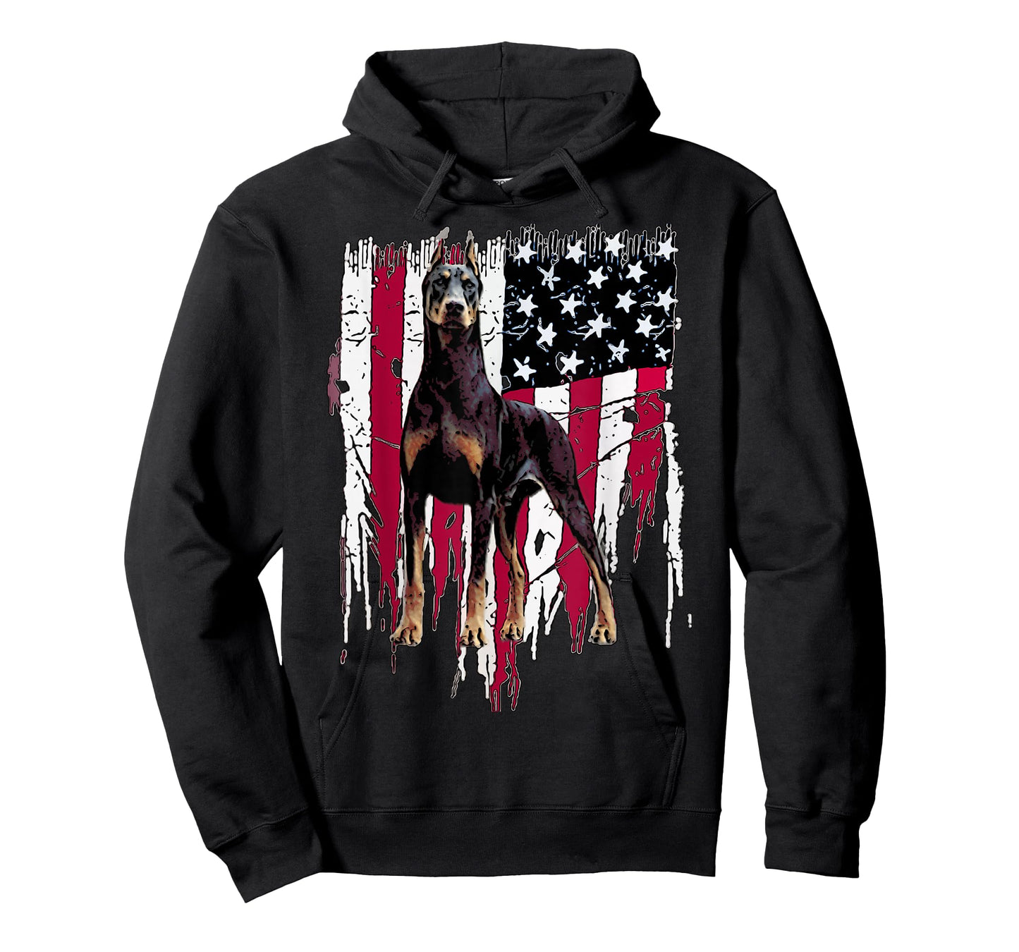 Doberman Pinscher American Flag USA Awesome T-Shirt Small