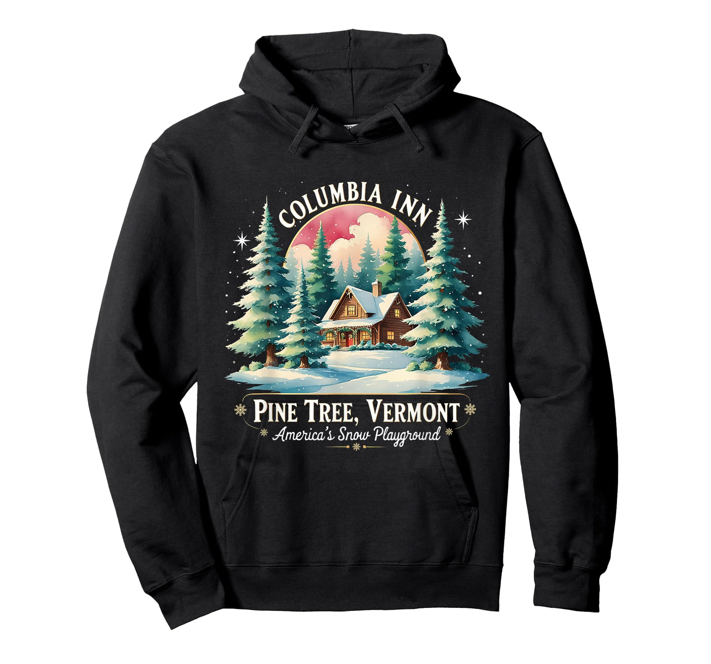 Columbia Inn Pine Tree Frosty Cozy Winter Christmas T-Shirt