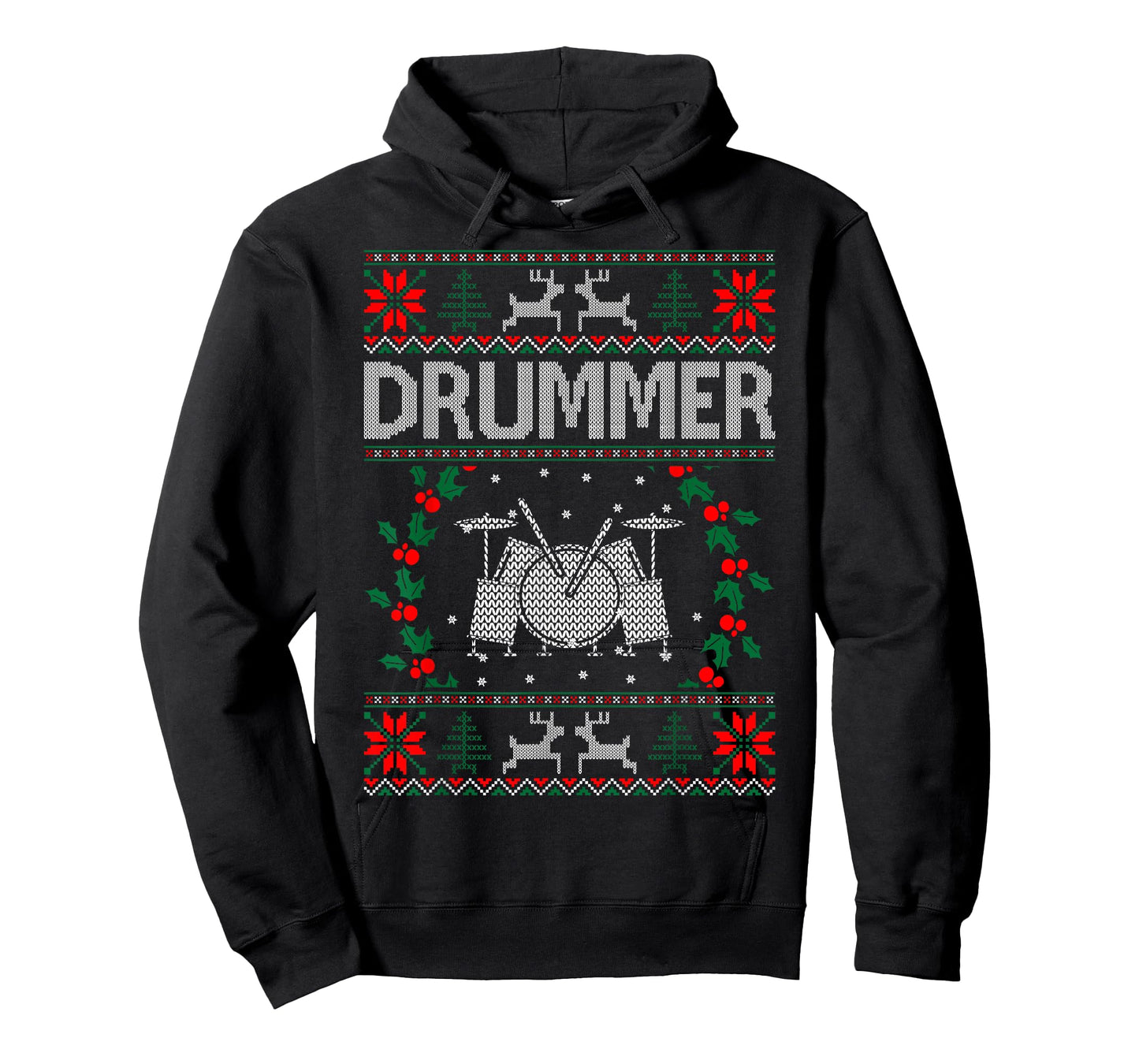 Drummer Drums Music Christmas Ugly Sweater Gift T-Shirt