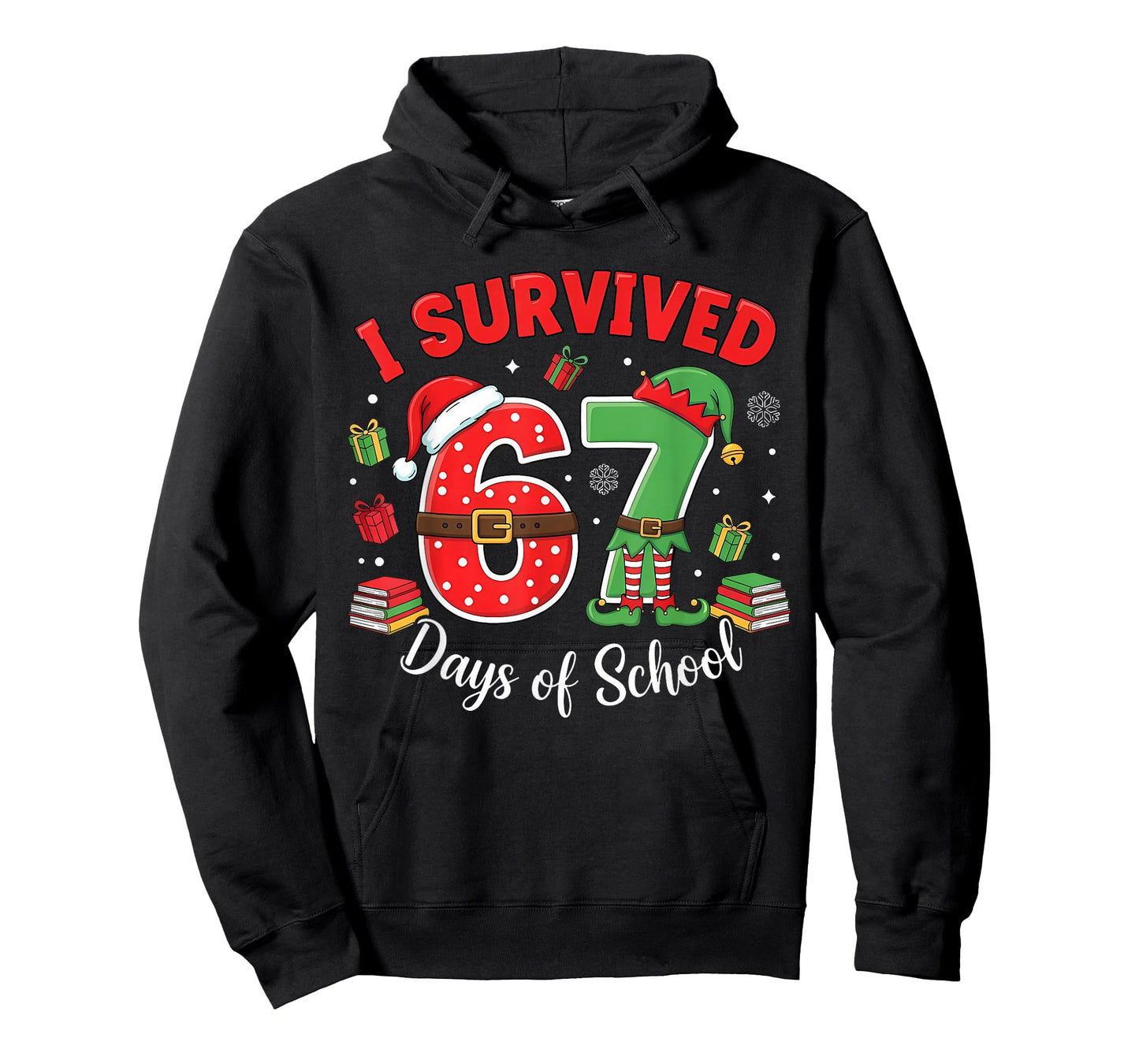 I Survived 67 Days of School Funny Christmas Teacher Student T-Shirt