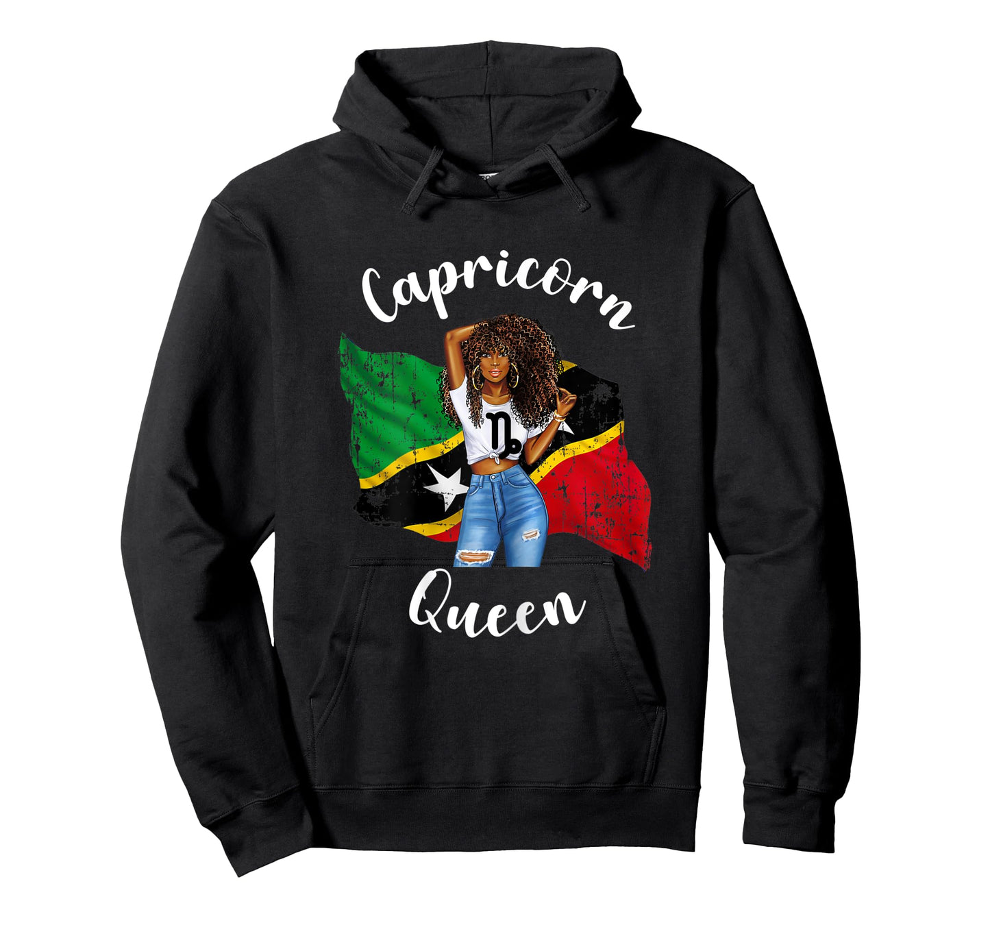 Womens St Kitts Queen Capricorn Birthday Zodiac Astrology January T-Shirt