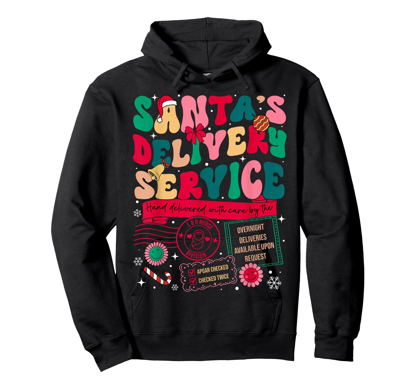 Christmas Santa's Delivery Service L&D Labor Delivery Nurse T-Shirt