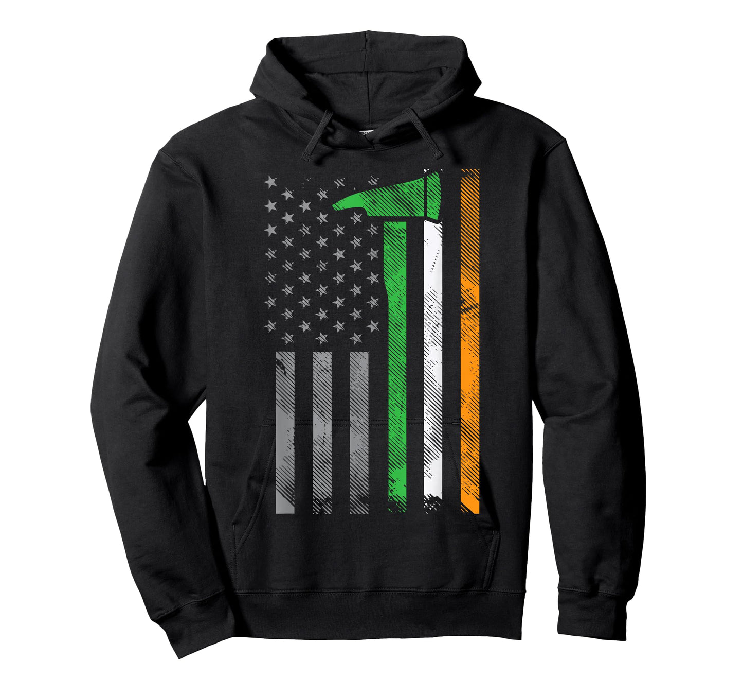 Irish American US Flag Firefighter Axe Fire St Patricks Day T-Shirt