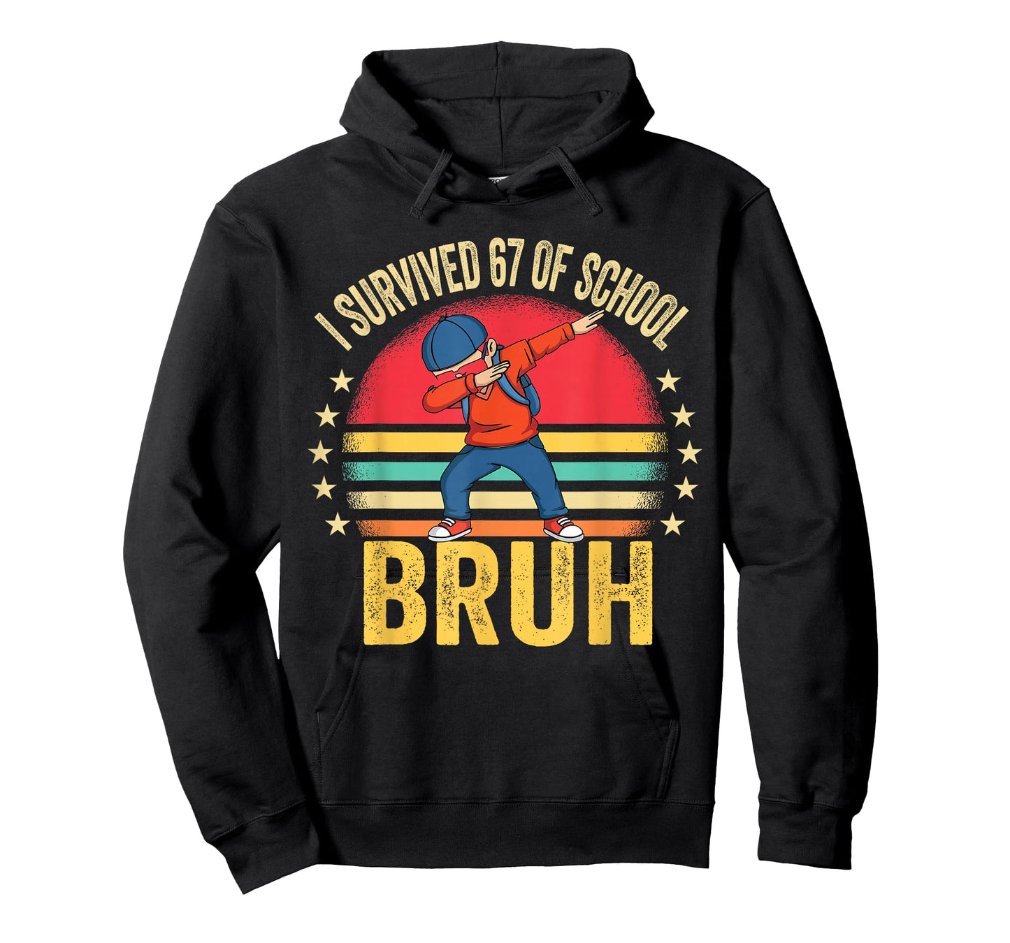 I Survived 67 Days of School Bruh Dabbing Six Seven Funny T-Shirt