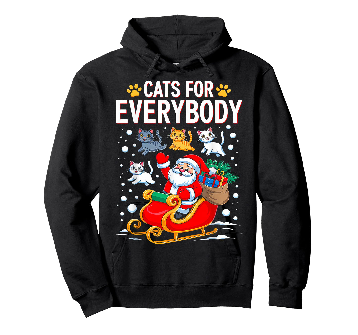 Funny Christmas Cat Santa Xmas Pajamas Cats for Everybody T-Shirt