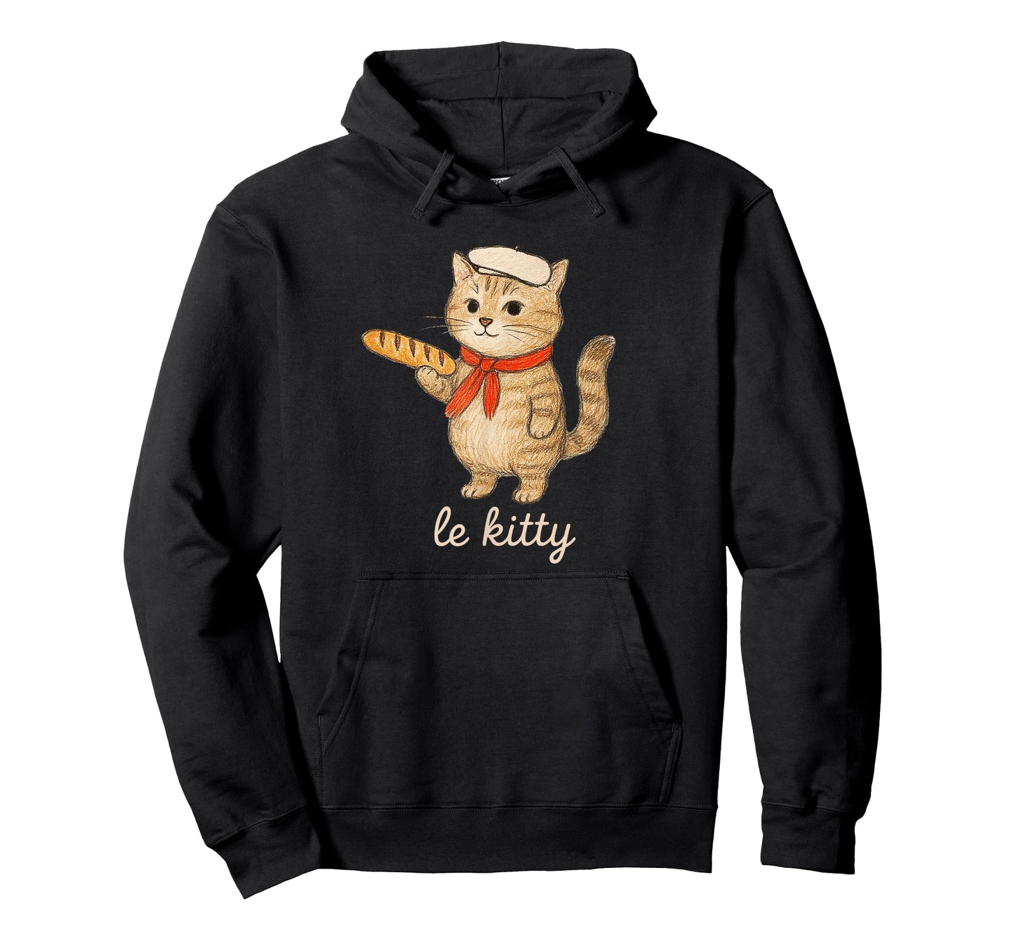 French Cat with Baguette | Cute Cat, Bonjour Funny Animal T-Shirt