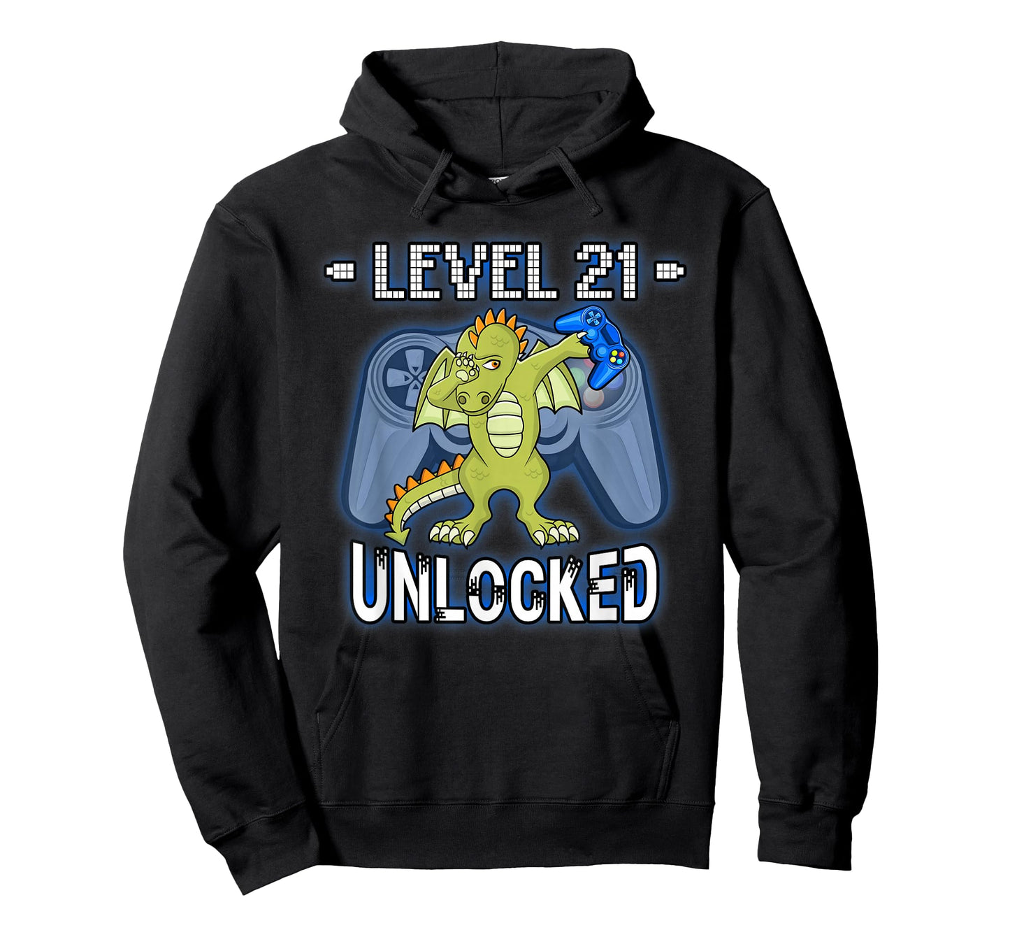 Level 21 Unlocked - Funny Dabbing Dragon Gamer 21st Birthday T-Shirt