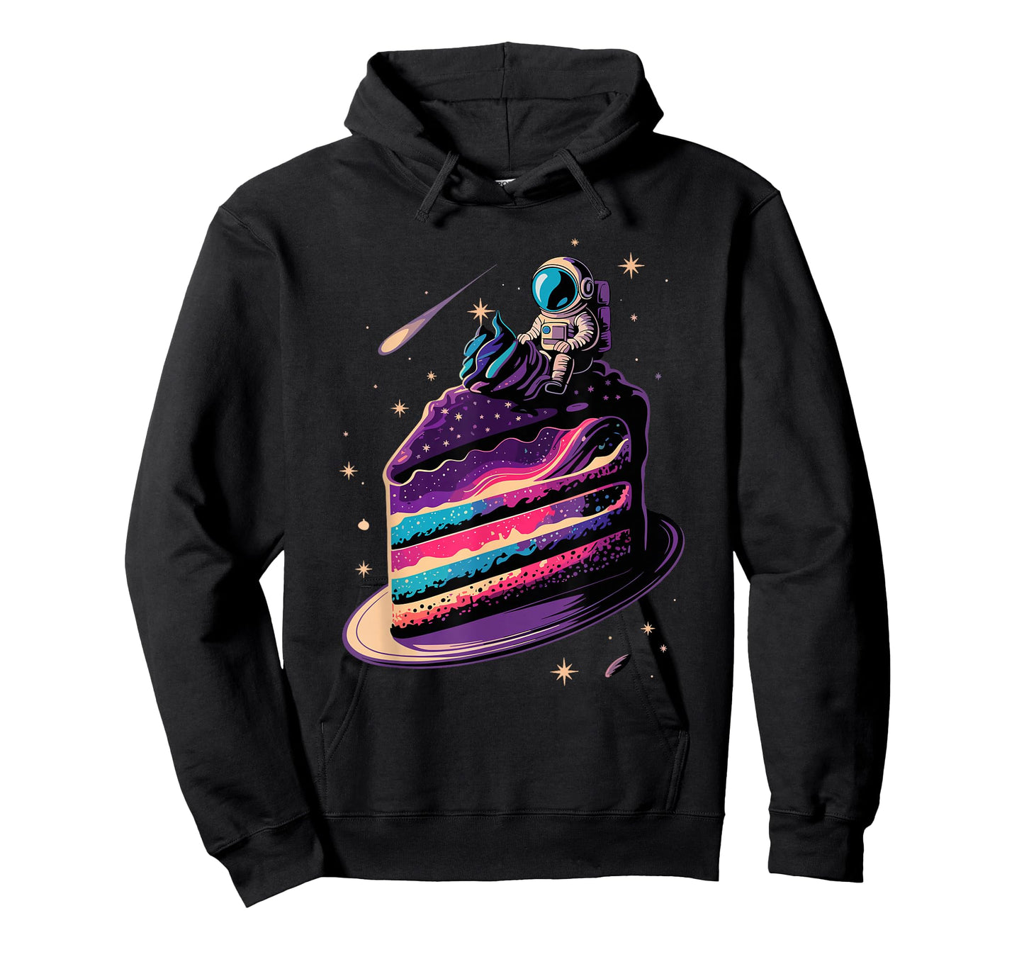 Astronaut Sitting Cake Space Stars Galaxy Planets T-Shirt