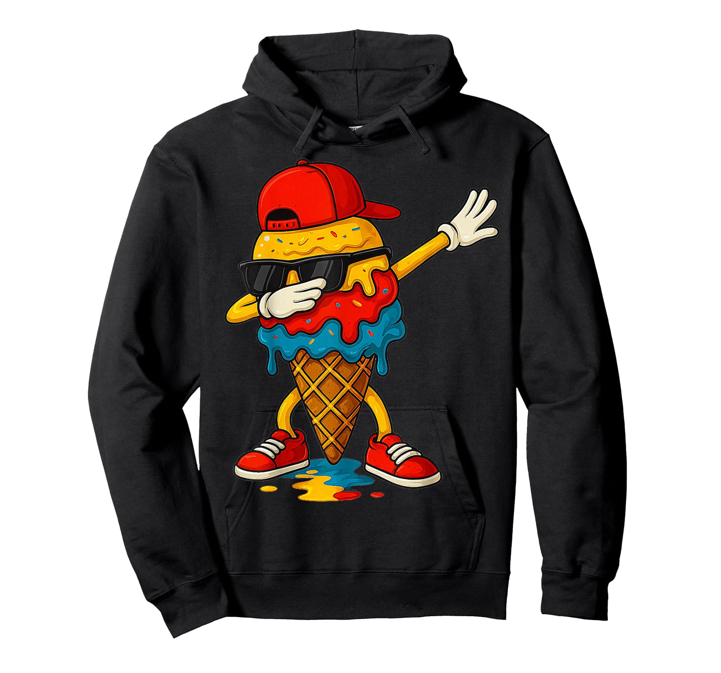 Funny Ice Cream For Boys Youth Dripping Dabbing Ice Cream T-Shirt