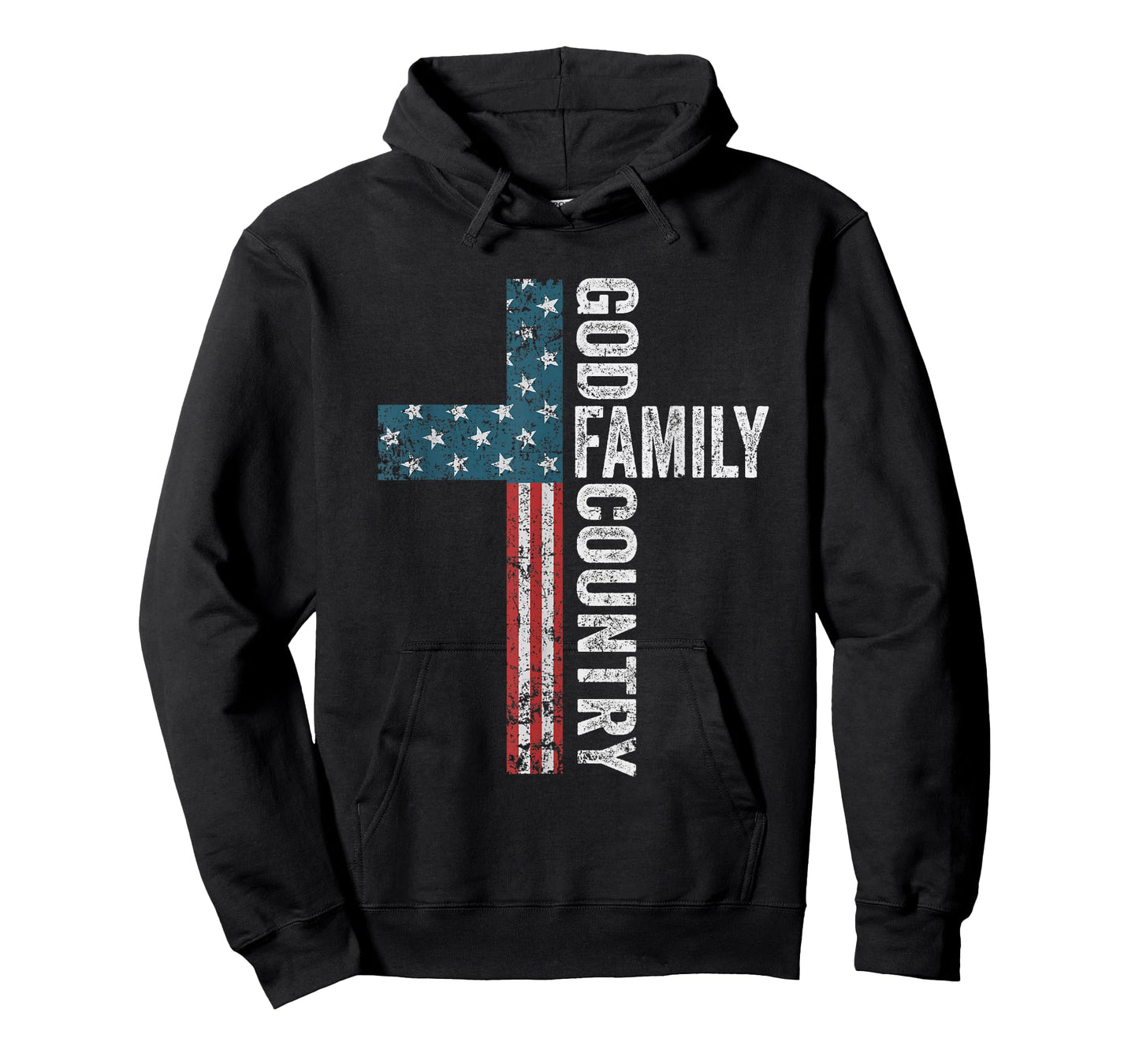 God Family Country - Patriotic Freedom Christian USA Cross T-Shirt