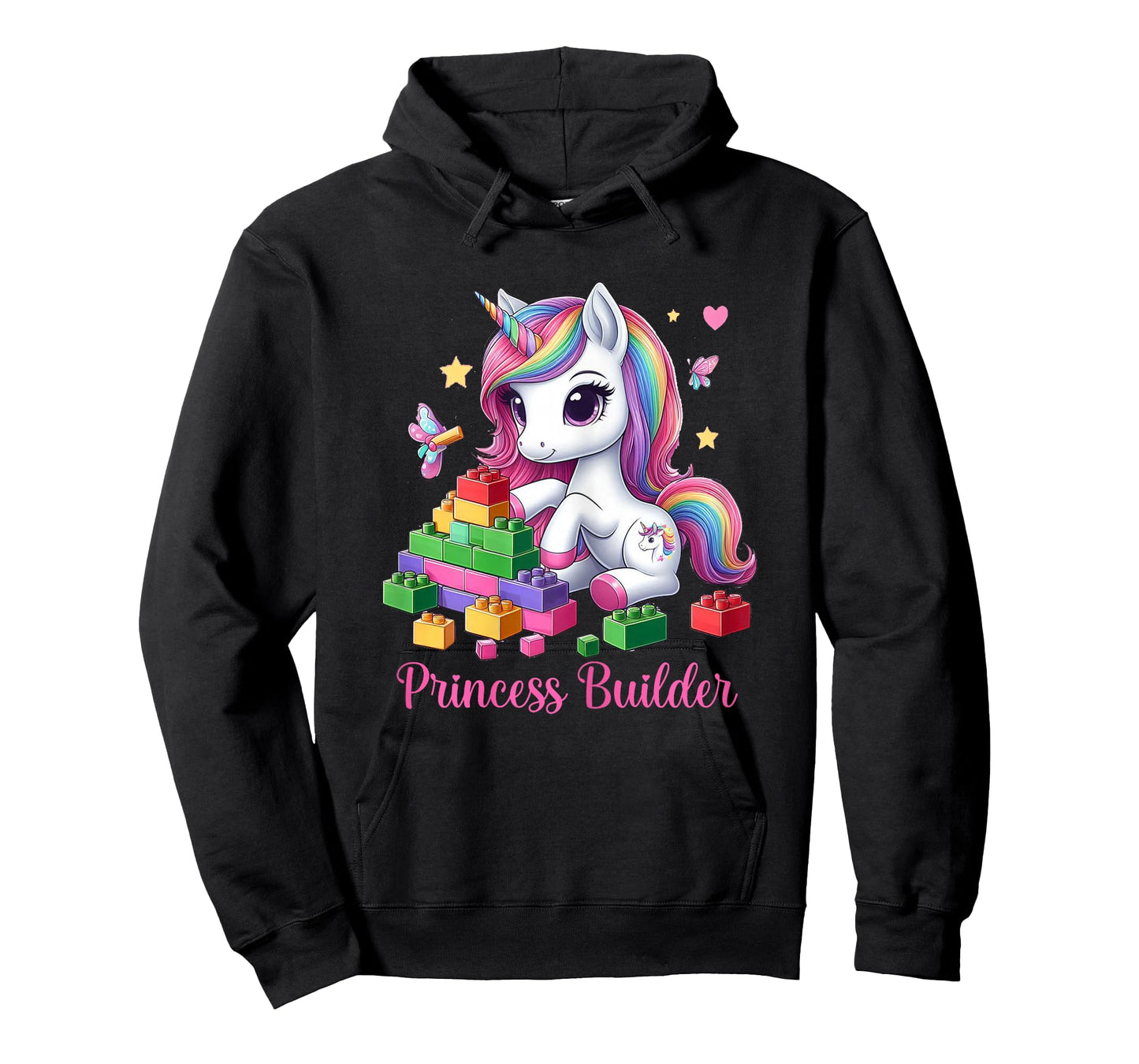 Princess Builder Unicorn for Girls – Building Blocks Bricks T-Shirt