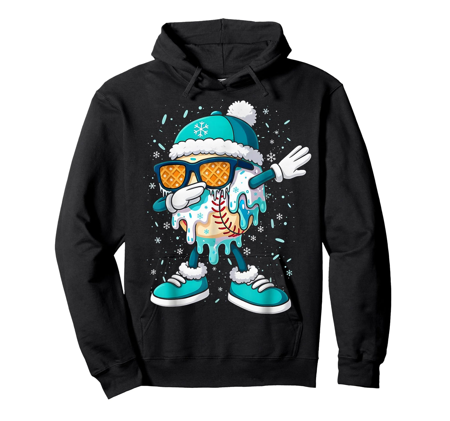 Ice Cream Baseball Drip Home Plate Bats Cool for Boys Youth T-Shirt