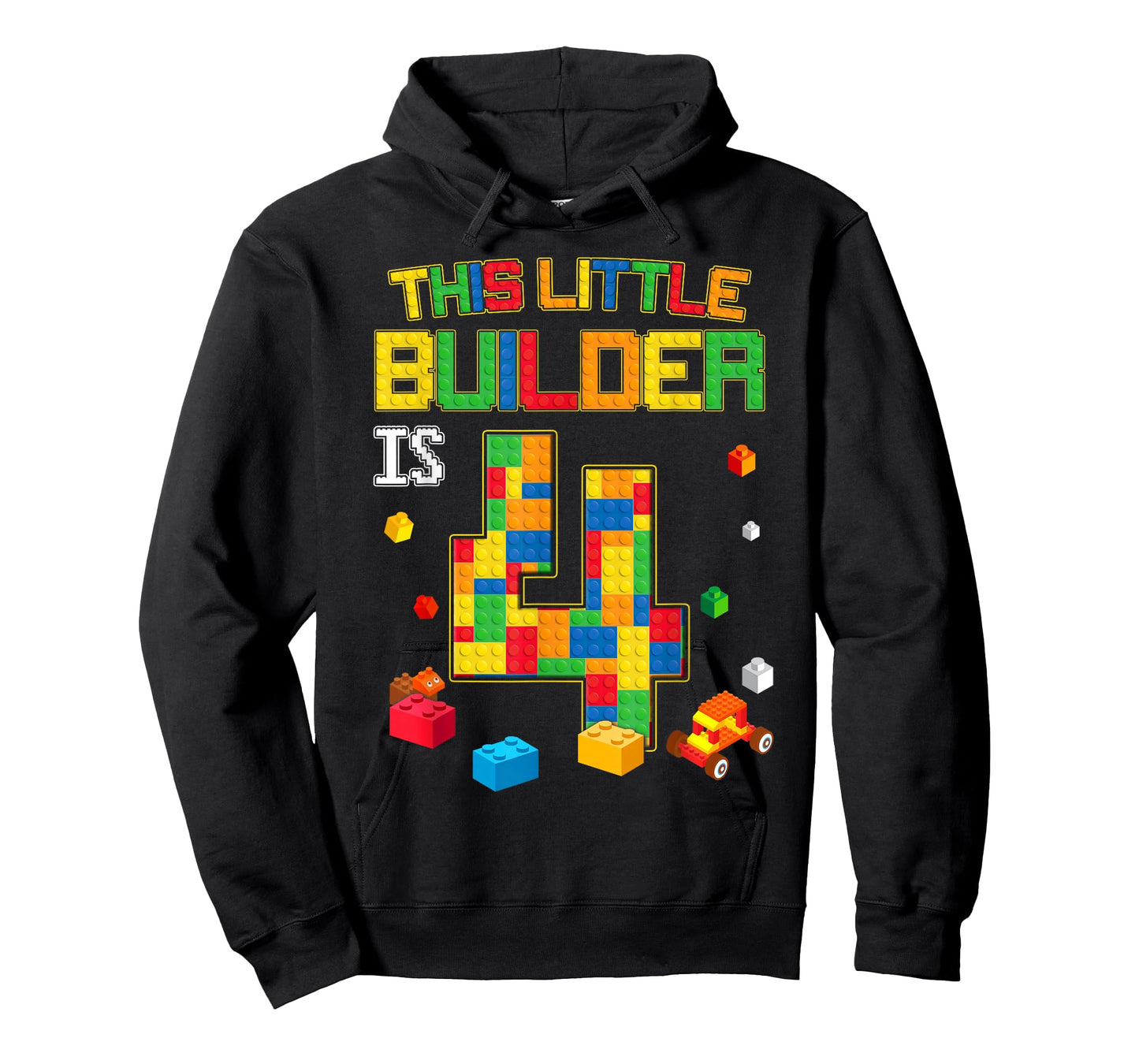 Building Blocks 4 Years Old Birthday Boy T-Shirt