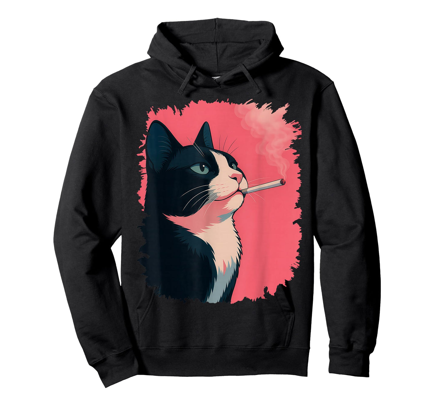 Retro Cool Cat Smoking Funny Cat for Men Women T-Shirt