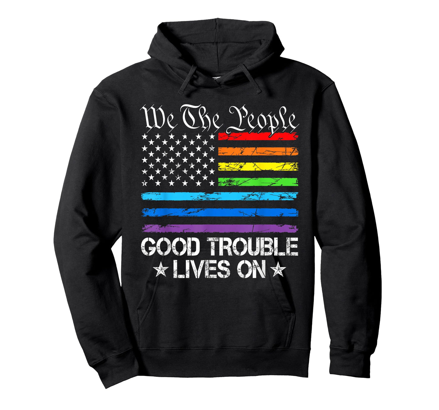 Good Necessary Trouble Lives On Rainbow USA Flag Resistance T-Shirt