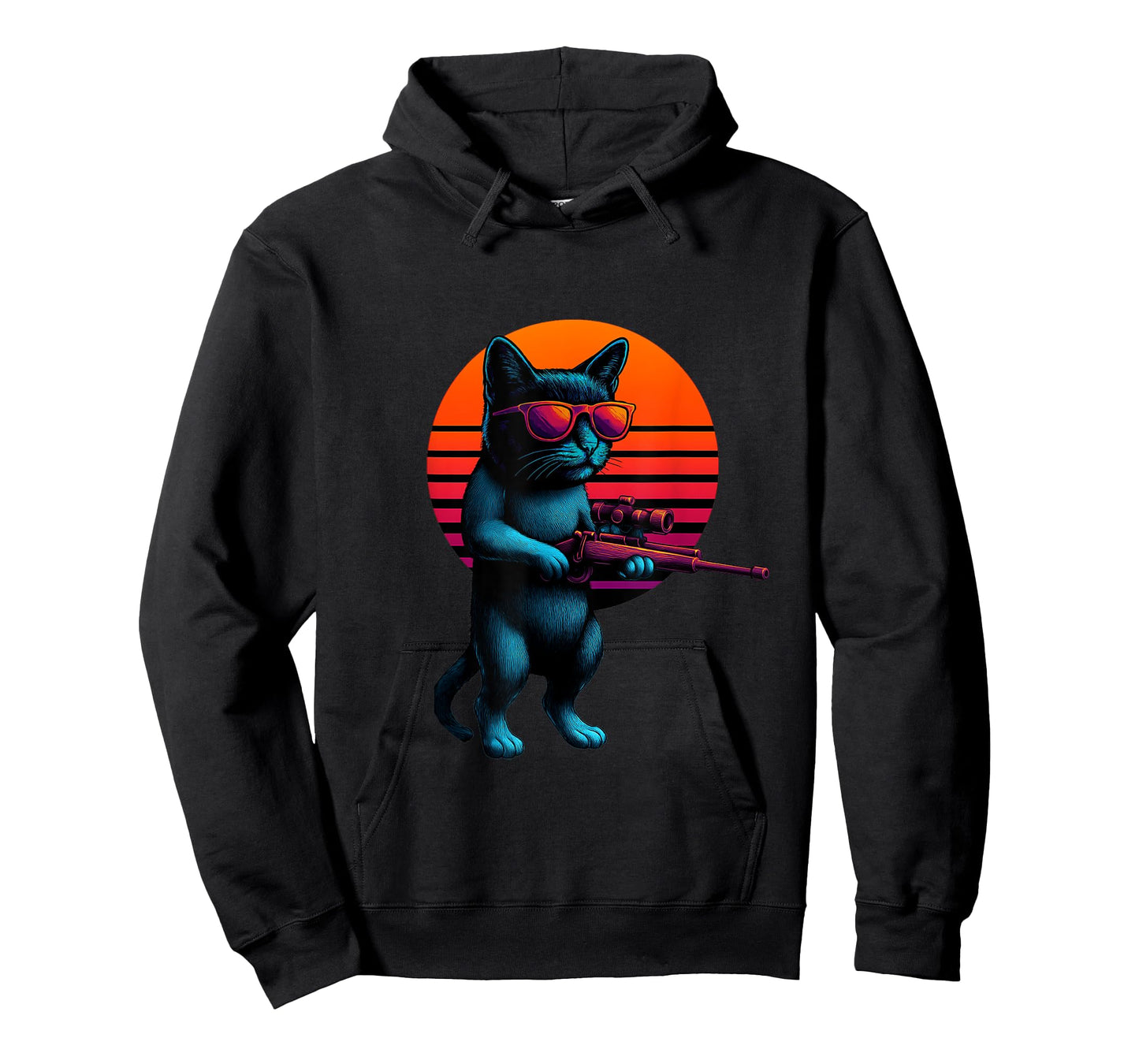 Retro Cat With Rifle Sport Shooting Shooter T-Shirt