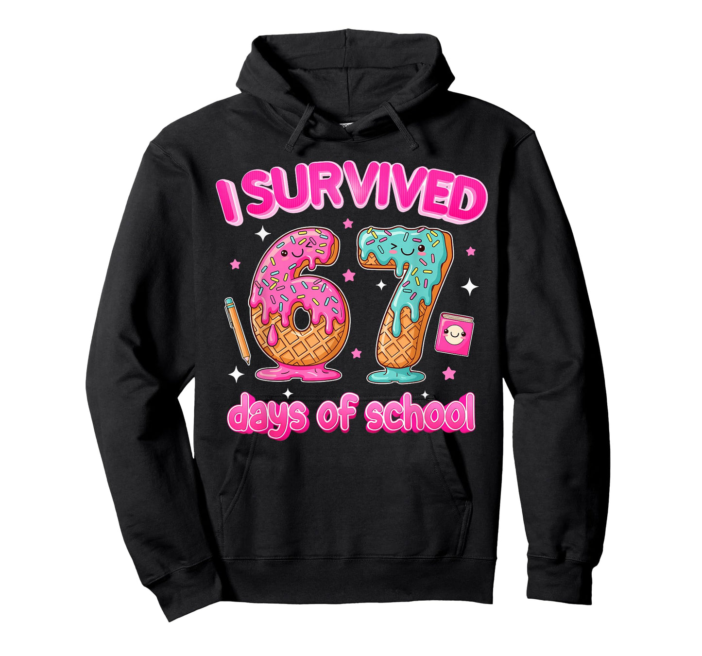 I Survived 67 Days of School Funny Six Seven 6 7 Teachers T-Shirt