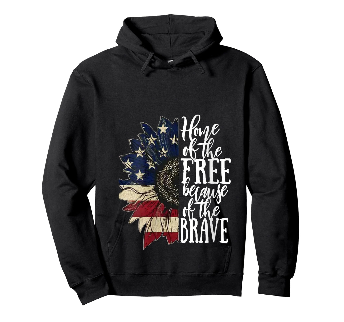 Womens American Flag Patriot Home of The Free Because of The Brave V-Neck T-Shirt