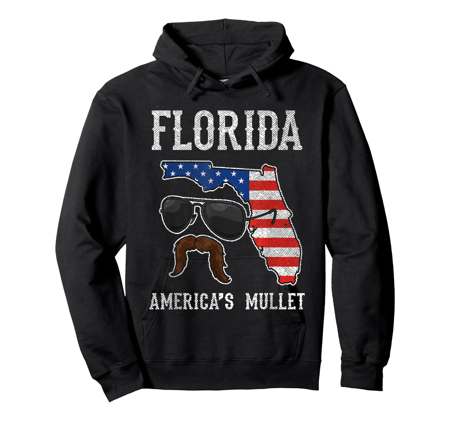 Florida America's Mullet Funny Patriotic American Flag T-Shirt Small