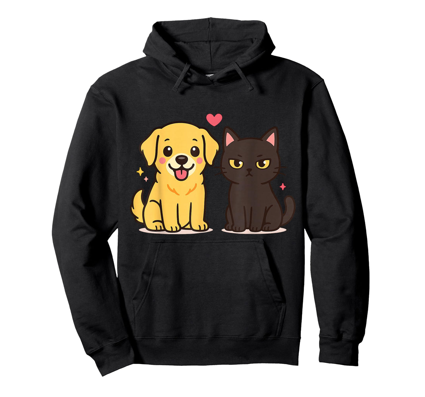 Golden Retriever Boyfriend & Black Cat Girlfriend Tee T-Shirt