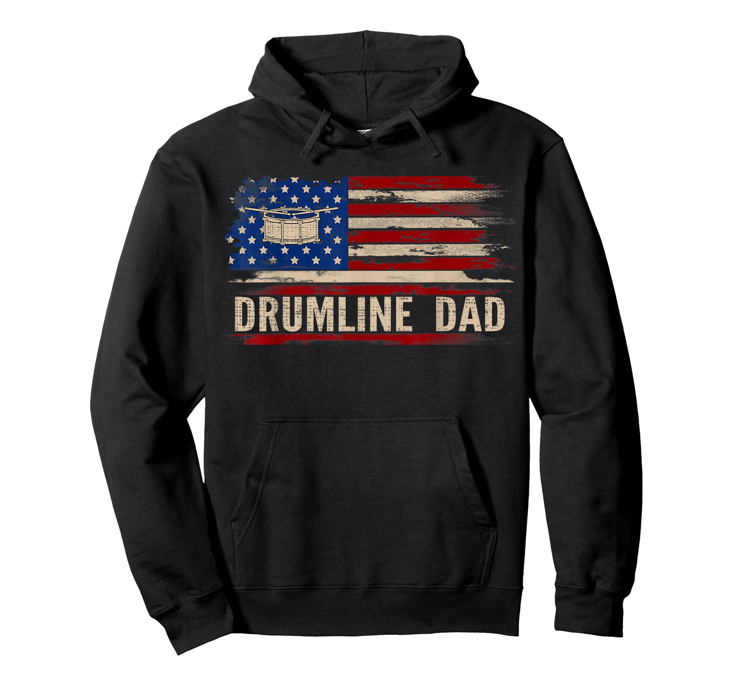 Vintage Drumline Dad American USA Flag Music Gift T-Shirt