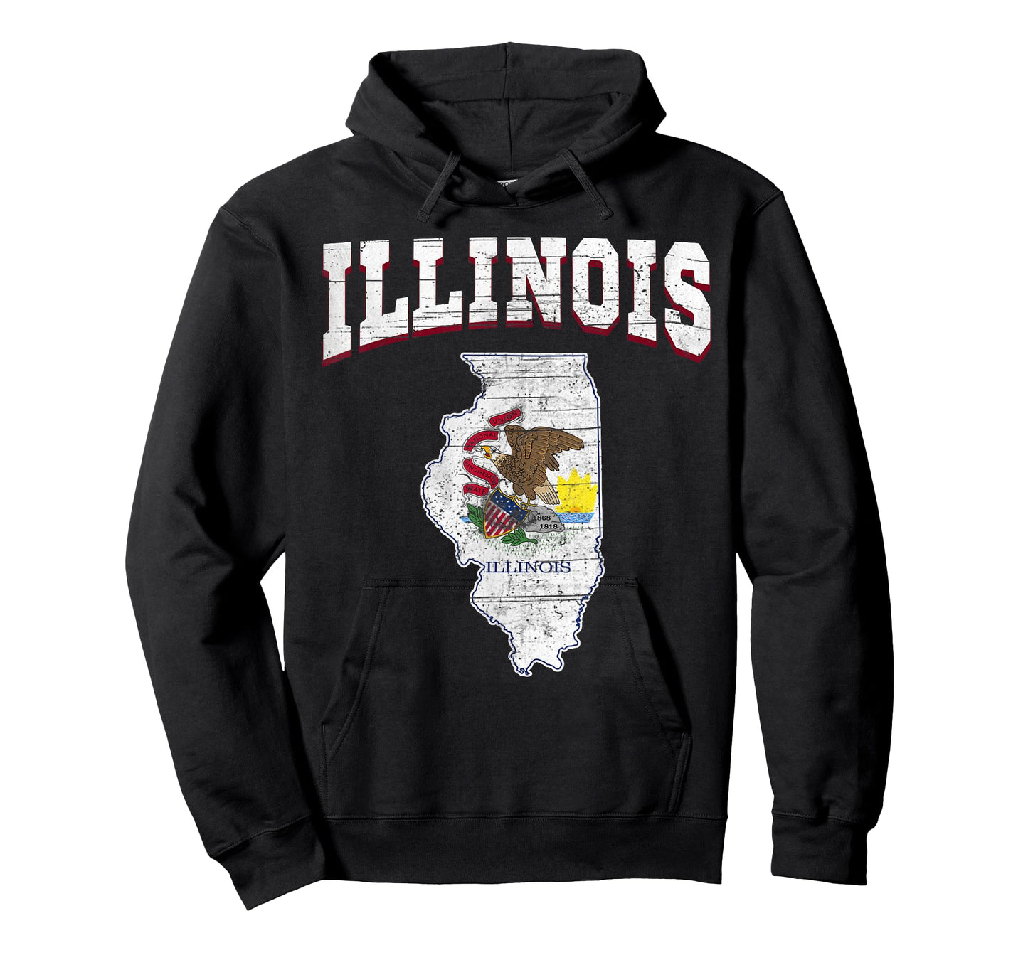 US Citizen Proud America State Flag Land Map Illinois T-Shirt