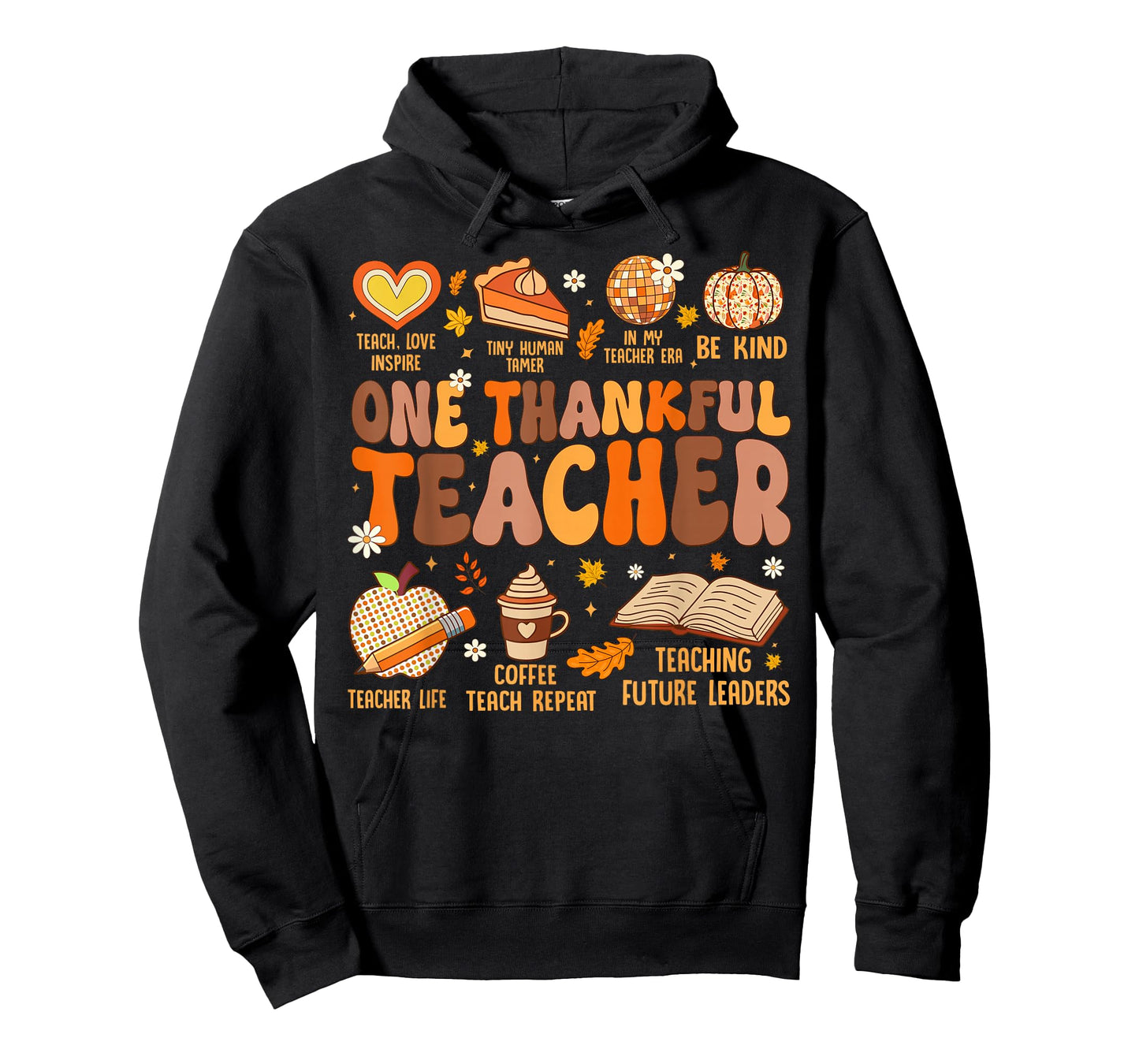 Fall Thanksgiving Teachers Women Kids One Thankful Teacher T-Shirt