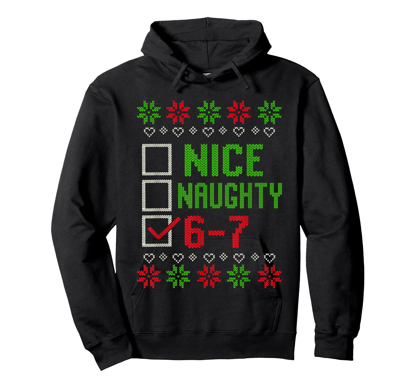 6-7 Meme Nice Naughty 67 Christmas Brain Rot Funny Graphic T-Shirt
