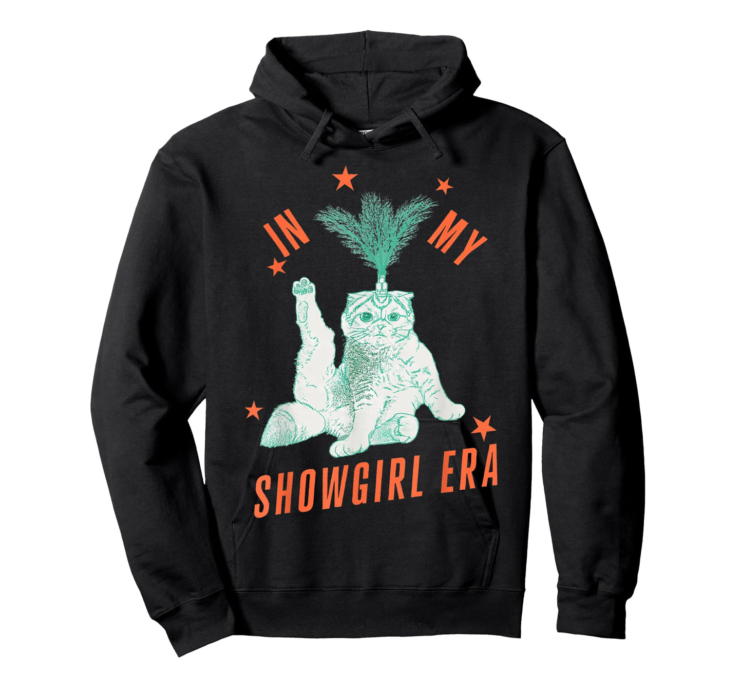 Funny Cat in Showgirl Costume Retro Humor T-Shirt