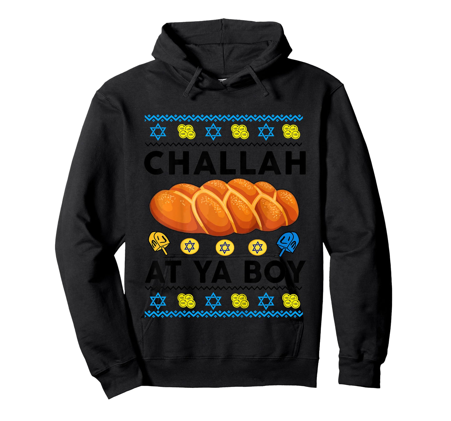 Kids Ugly Hanukkah Sweater Challah At Ya Boy Baby Toddler Gift T-Shirt