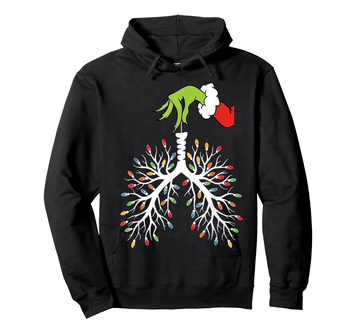 Christmas Nurse Lung Xmas Lights Funny Pulmonologist Holiday T-Shirt