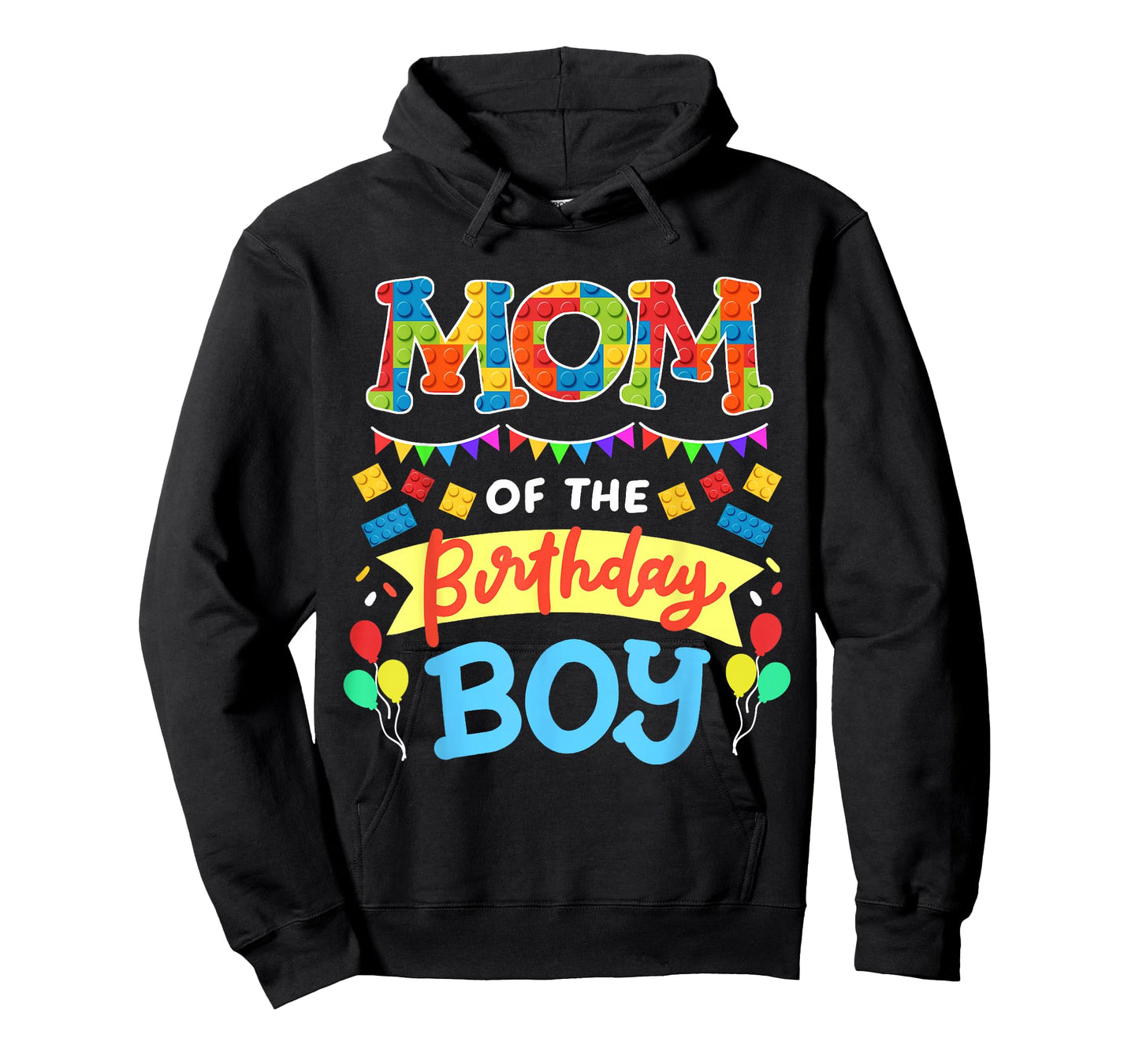 Mom of The Birthday Boy Building Blocks Bricks Family Women T-Shirt