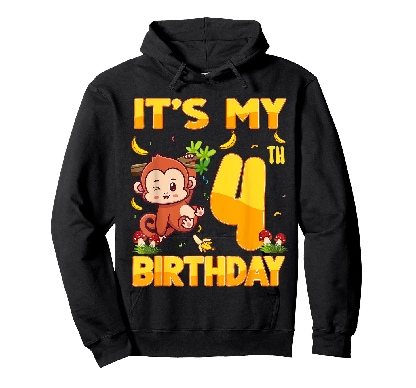 It's My 4th Birthday Monkey 4 Year Old Bday Party Kid Boy Gi T-Shirt