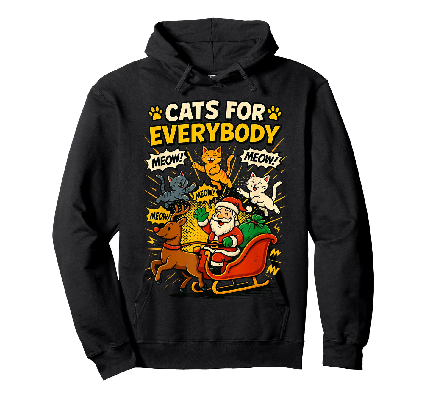 Cats for Everybody Christmas Shirt Men, Funny Santa Cat Dad T-Shirt