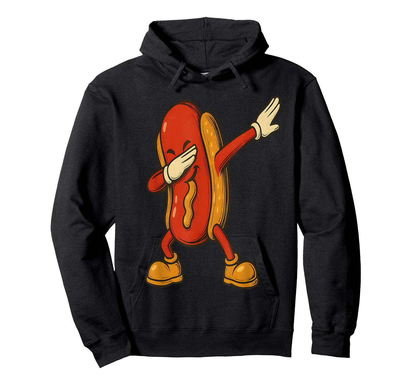 Funny Dabbing Hot Dog Cartoon Food Meme Art T-Shirt
