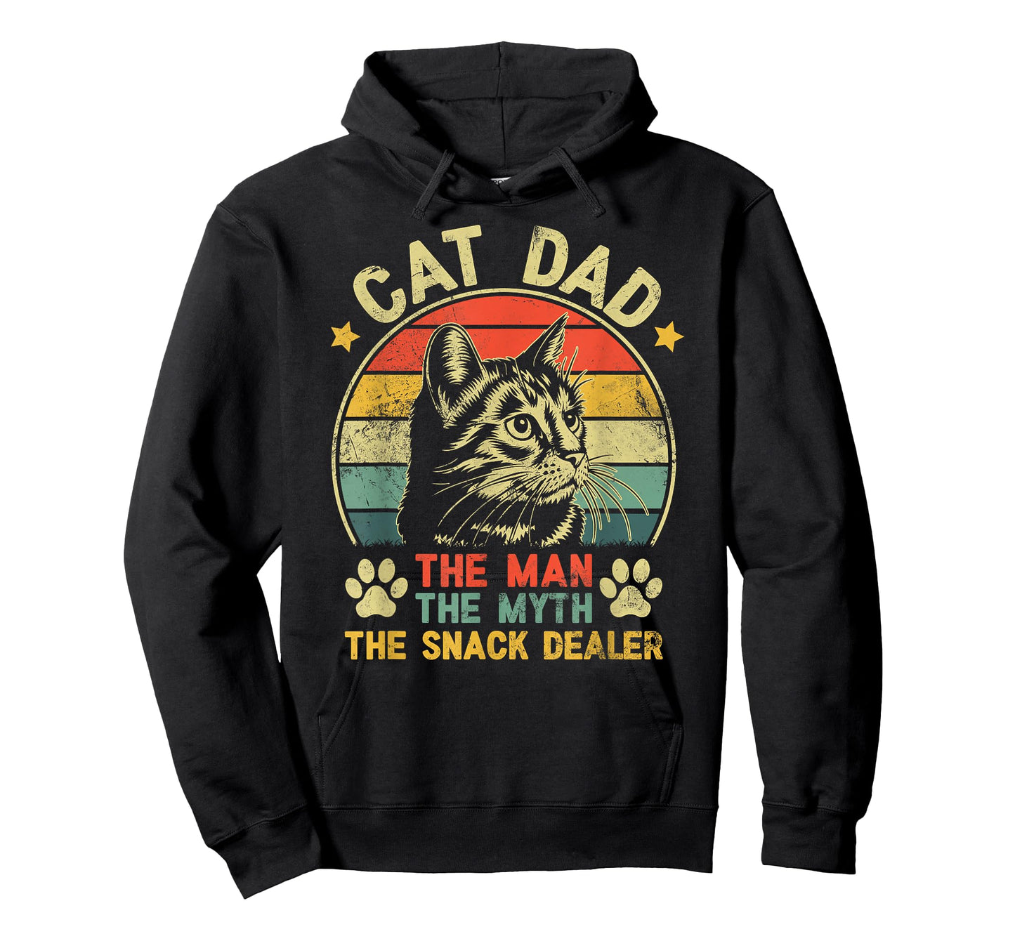 Funny Cat Dad The Man Myth Snack Dealer Father Day Cat Dad T-Shirt