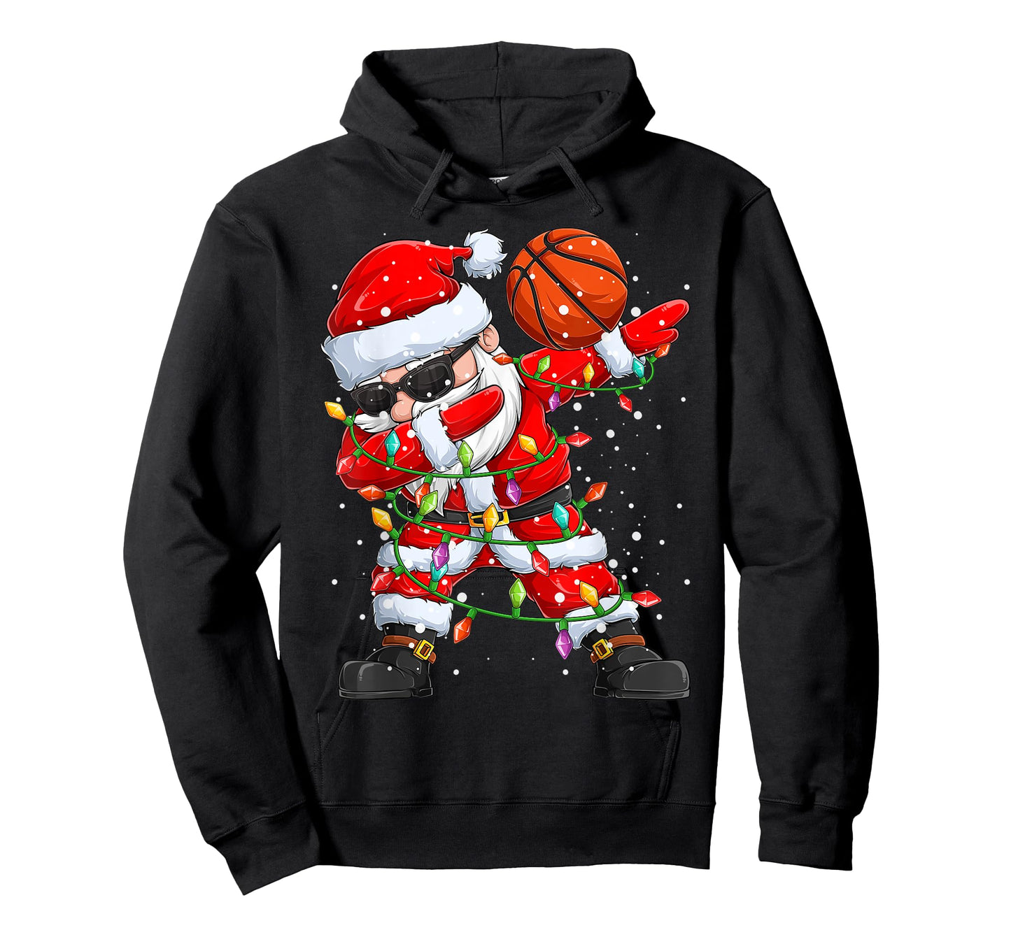 Dabbing Santa Basketball Christmas Tree Lights Kids Dab Xmas T-Shirt