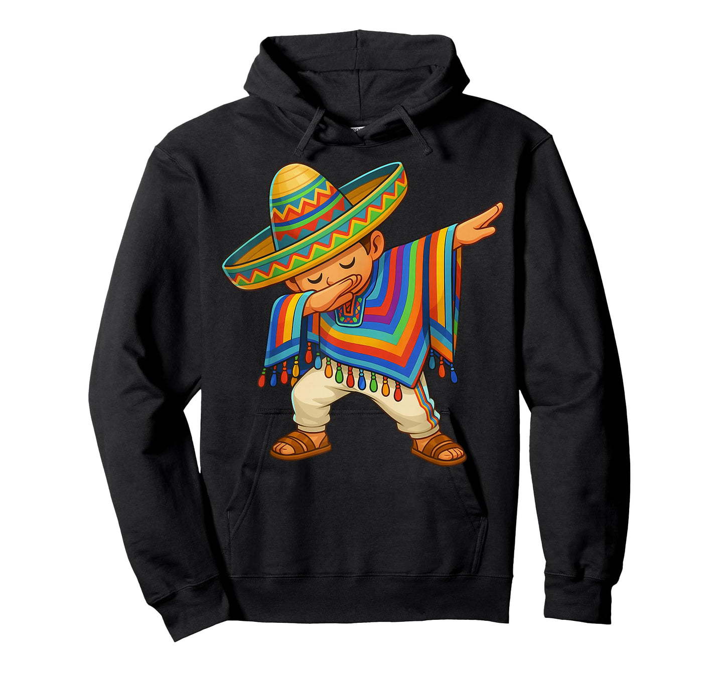 Happy Cinco De Mayo Mexican Boy Dabbing Poncho Party Kid T-Shirt