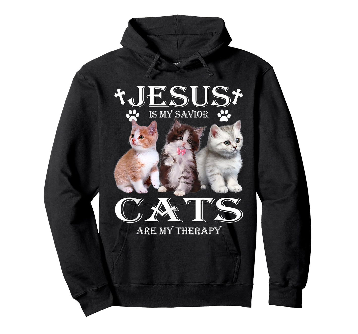 Jesus is My Savior Cats Are My Therapy Christians Cat Lover T-Shirt