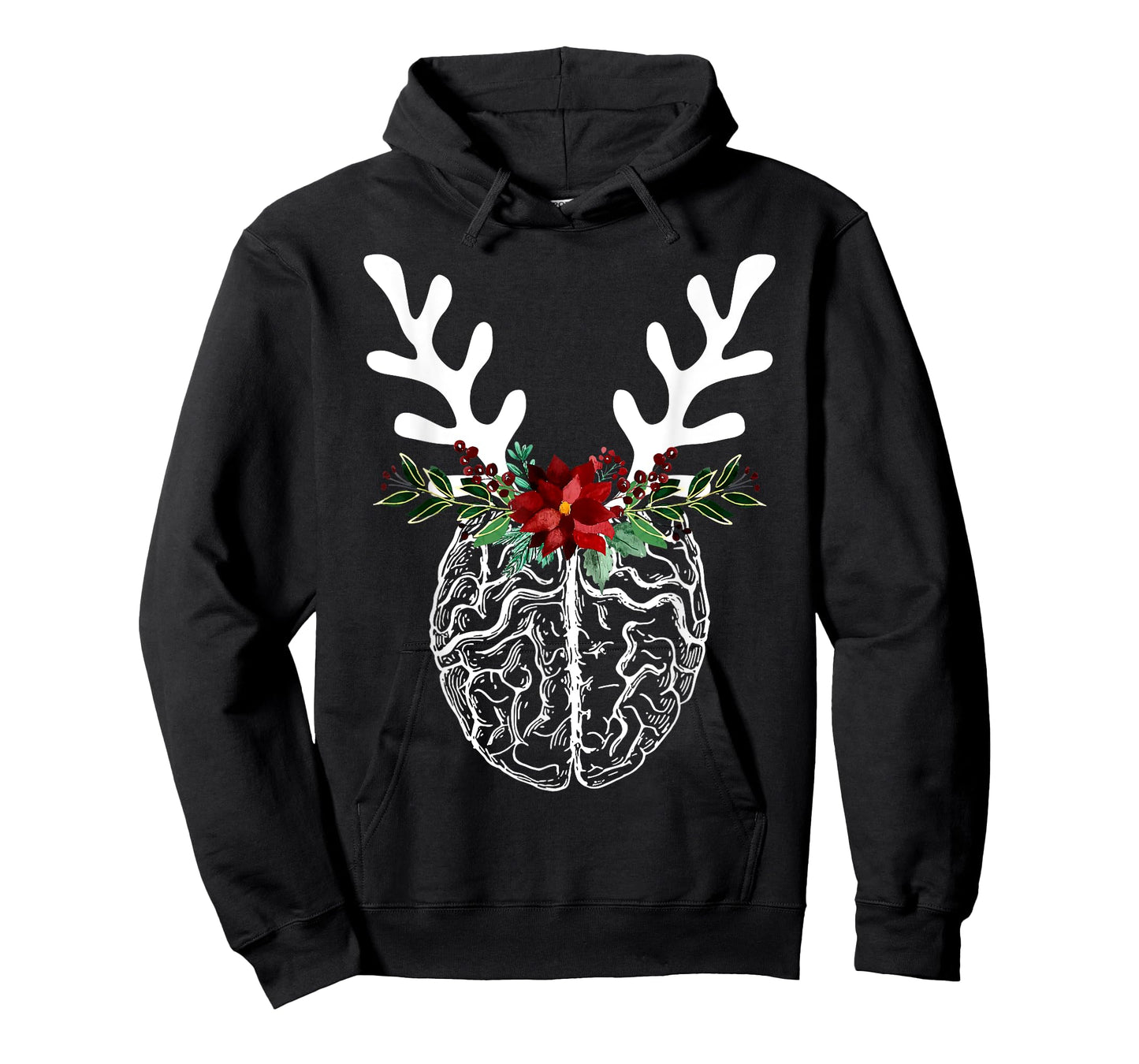 Anatomy Brain Floral Reindeer Christmas Neurology Nurse T-Shirt