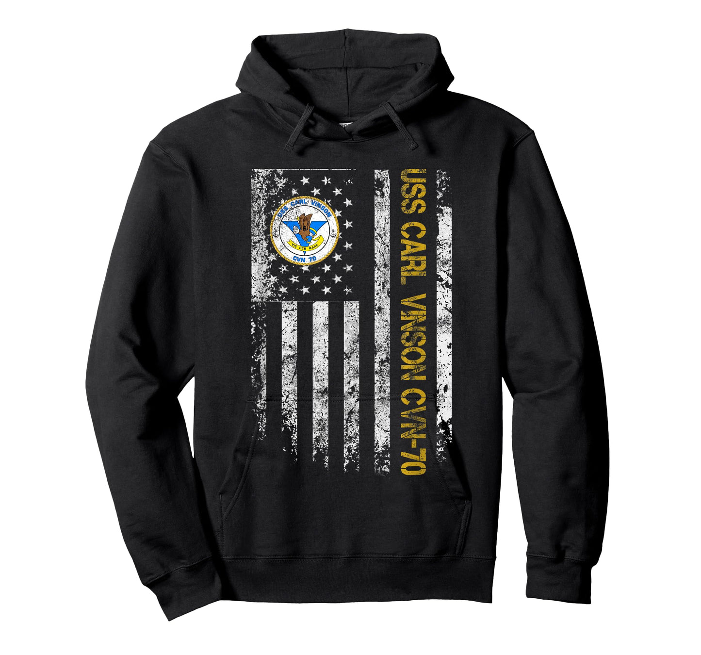 USS Carl Vinson CVN-70 Aircraft Carrier Veteran Flag Vintage T-Shirt