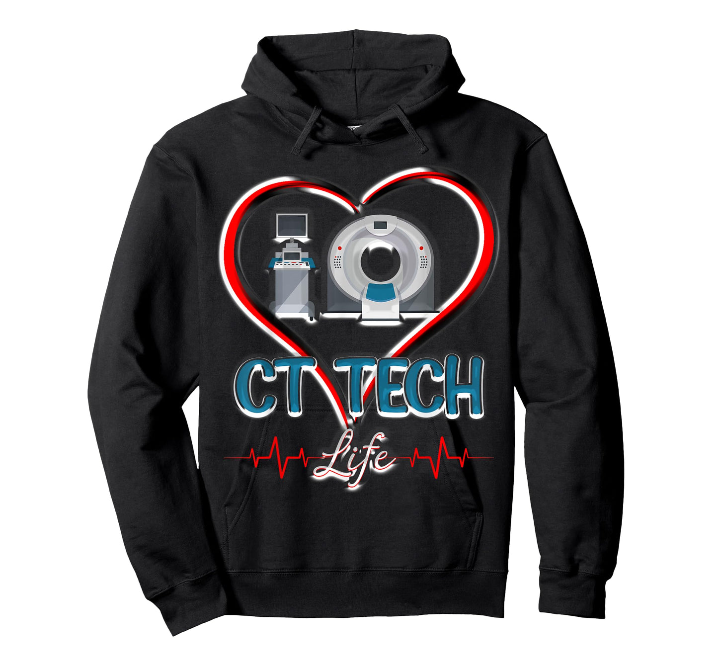 CT Tech Life Heart Funny Technologist T-Shirt