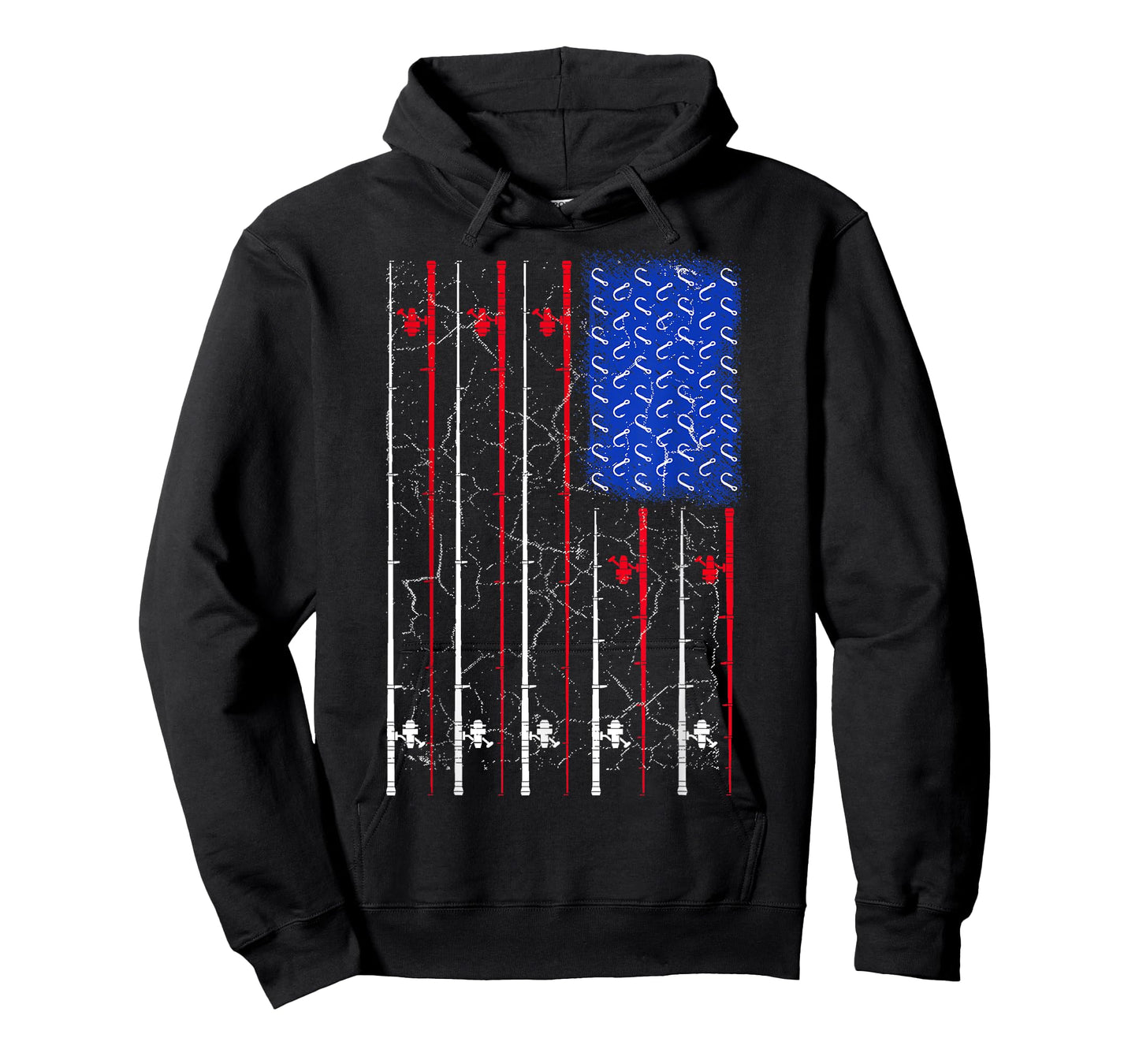 American US Flag Fishing Rod Top, Cool Fisherman Top For Him T-Shirt