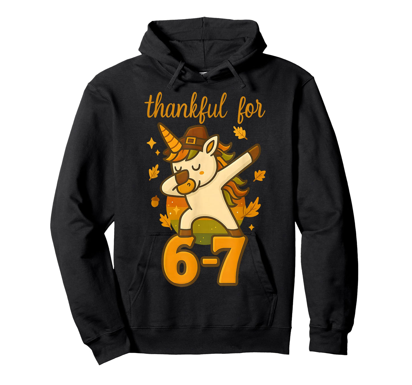 Funny 67 Thanksgiving Unicorn Dabbing Six Seven Meme Girls T-Shirt