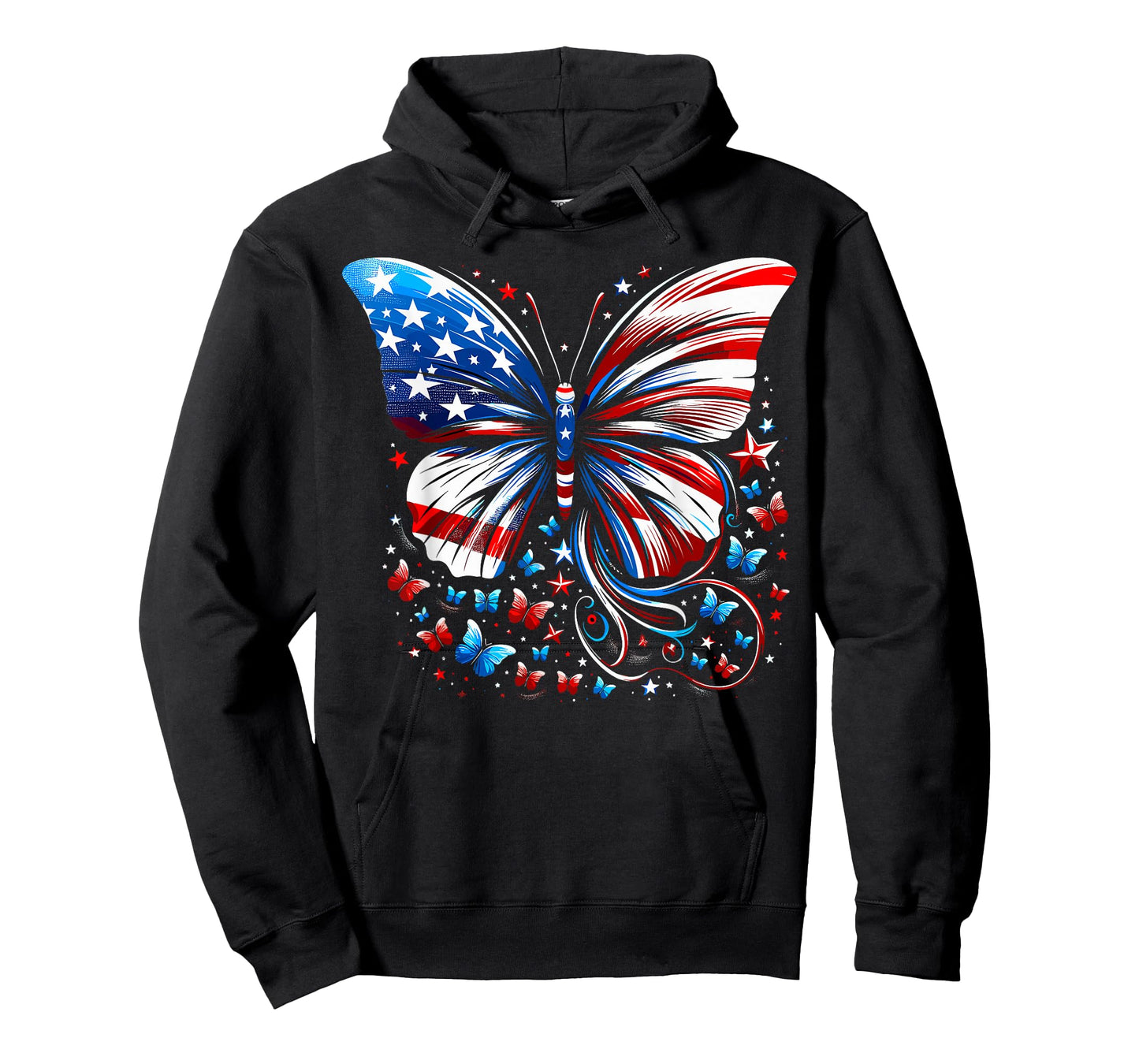 Butterfly USA Flag Cute 4th Of July Funny American Butterfly T-Shirt