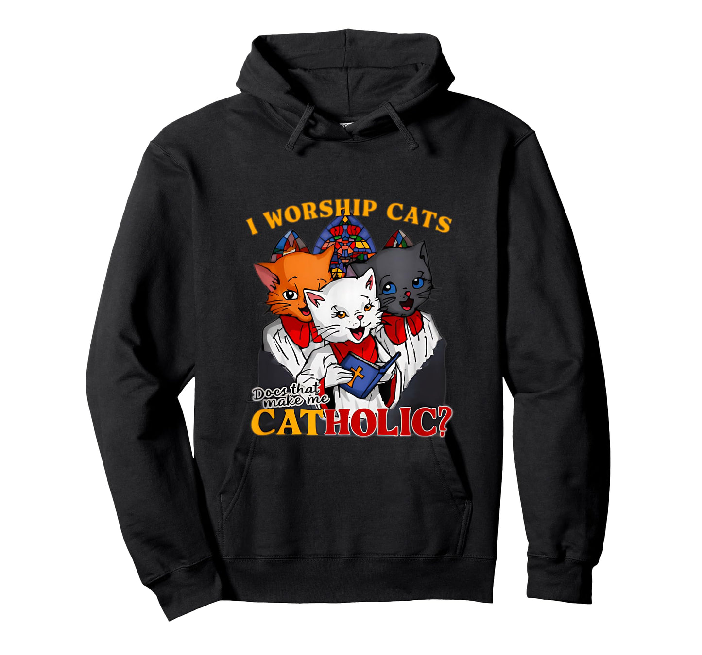 I Worship Cats Catholic Funny Cat Meme Men Women T-Shirt