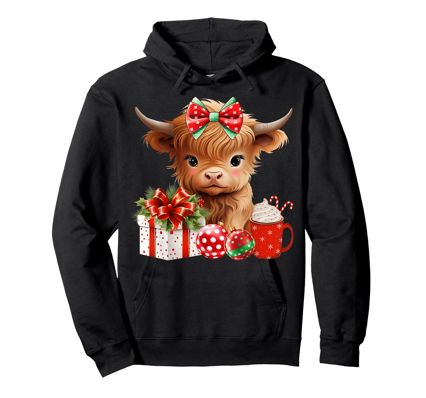 Cute Baby Highland Cow Merry Christmas Farmer Cow Xmas T-Shirt